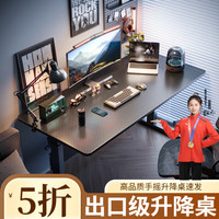 耐赛尔 升降落地电脑桌+手摇收纳架 碳纤维120cm
