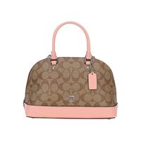 COACH 蔻驰 女士手提贝壳包 F27583 SVAVK 卡其配粉色 中号