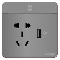 Schneider Electric 施耐德电气 AvatarOn绎尚系列 E8342610USB_SL_C1 五孔带单USB插座 荧光灰色