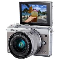 Canon 佳能 EOS M100 APS-C画幅 微单相机 灰色 EF-M 15-45mm F3.5 IS STM 变焦镜头 单头套机