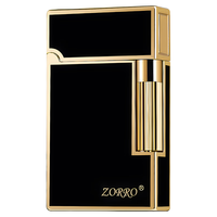 ZORRO佐罗朗声打火机煤油侧滑刚音金巴黎钉绿贝高档领导 雅致黑曜-璀璨金-标准版