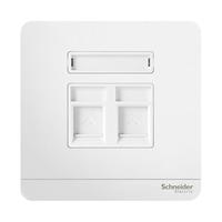 Schneider Electric 施耐德电气 AvatarOn绎尚系列 E8332RJS6_WE_C1 二联六类电脑插座 镜瓷白