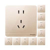 Schneider Electric 施耐德电气 AvatarOn绎尚系列 E83426_10US_WG_C1 五孔插座 薄暮金 十只装