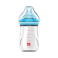gb 好孩子 拥抱系列 B80395 玻璃奶瓶 180ml 粉蓝 0岁+