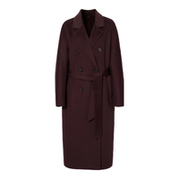 伊芙丽【镇店】驼绒桑蚕丝高级双面毛呢外套羊毛大衣女冬季 木兰红 M 115-135斤