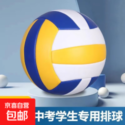 专用排球中小学比赛用球体考成人儿童软硬5号排球 5号 标准黄白蓝 裸球