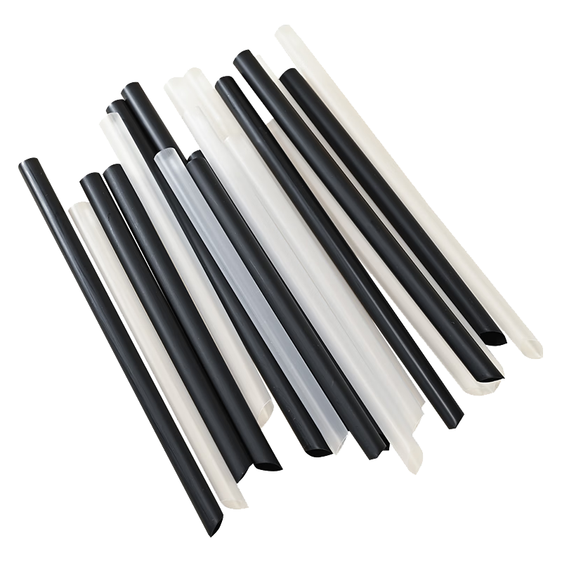 巴比客独立装珍珠奶茶喝粥一次性粗吸管11mm*19cm*100(透明)椰果肉尖头 直管粗吸管长19cm透明100只