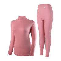 YOUR SUN 宜而爽 半高领全棉保暖基础内衣女式秋衣秋裤纯棉大码保暖内衣套装 CR152玫瑰粉 L/165