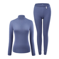 YOUR SUN 宜而爽 半高领全棉保暖基础内衣女式秋衣秋裤纯棉大码保暖内衣套装 保暖套装 保暖套装 月光蓝PT17-4015 L/165