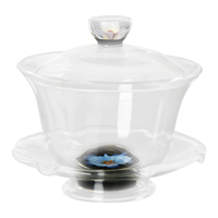 禾器·炫彩大号三才盖碗茶具茶杯套装 高硼硅耐热防烫加厚玻璃泡茶器泡茶碗 仙韵欣语盖碗180ml