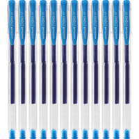 uni 三菱铅笔 UM-100 拔帽中性笔 浅蓝色 0.7mm 12支装