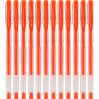 uni 三菱铅笔 UM-100 拔帽中性笔 荧光橙色 0.7mm 12支装