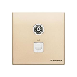 Panasonic 松下 悦宸系列 WMWM417MYZ 电脑+电视插座 香槟金色