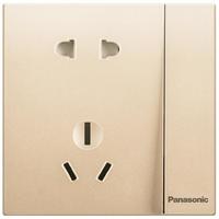 Panasonic 松下 悦宸系列 WMWM623MYZ 一开双控五孔插座 香槟金色 单只装