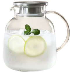 青苹果 高硼硅玻璃耐冷热圆趣壶 1400ML