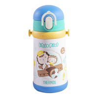 膳魔师儿童保温杯宝宝316L不锈钢吸管杯附背带便携水杯高真空杯TCKB 【镇店top】 蓝色机长