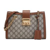GUCCI 古驰 Padlock系列 女士GG肩背包 498156 KHNKG 8534 棕色 小号
