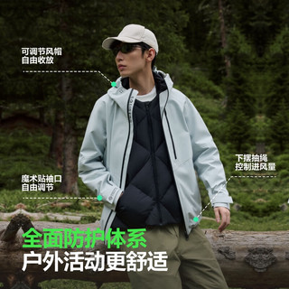 波司登 男士鹅绒冲锋衣羽绒服 黑色 2XL 三合一防风外套