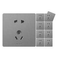 BULL 公牛 G12Z223 正五孔插座 星空灰 十只装