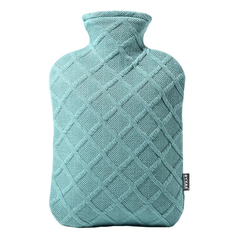 BYXAS/百赛施德国TUV认证灌水暖水袋注水热水袋暖手宝 中号1.2L雾霾蓝