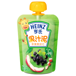 亨氏 乐维滋系列 果泥 3段 苹果黑加仑燕麦味 120g