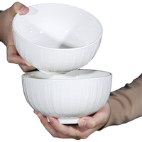 华青格 高白瓷6英寸家用面碗汤碗饭碗2只装 高温釉下彩餐具套装 高白瓷面碗 2个 6英寸