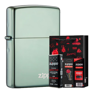 ZIPPO打火机之宝防风煤油 变色龙-商标  含油套装 变色龙绿冰商标【含油套装】