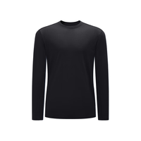 天石鹅铠甲美利奴羊毛T恤男士运动速干长袖圆领薄内搭城市轻户外G203 黑色 XL（180/100A）