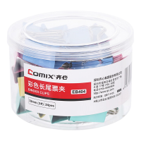 齐心 EB404 彩色长尾票夹 32mm 24只装