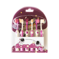 佰萃莱婴儿童乳牙刷0-1-2-3-6-12-15岁超细软毛同款宽头太空人6支  【漫游太空】软毛儿童 6支 粉白款