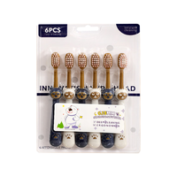 佰萃莱小刷头牙刷超细齿软毛0-1-2-3-6-12-15岁牙刷同款婴儿童6支 【双效护龈】细软毛儿童 6支