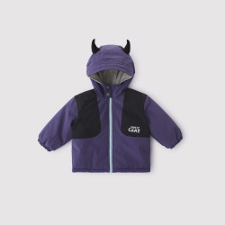 巴厘小猪 男童棉服冲锋外套 暮山紫 10