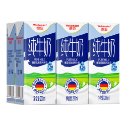 德亚 纯牛奶 盒 脱脂 低脂 200ml*6盒