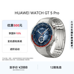 华为 WATCH GT 5 Pro 智能手表 46mm 钛空银 钛金属表带