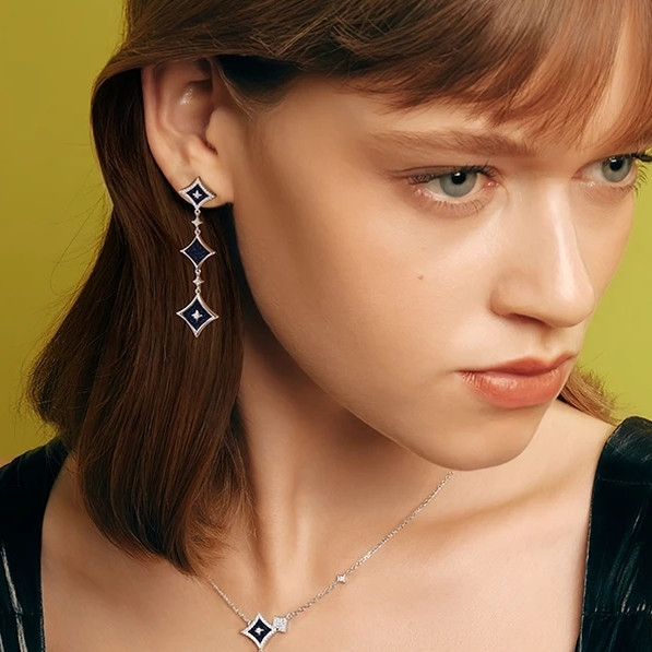 今日必买：LOLA ROSE 闪星系列 长款耳饰 三连星宝石耳饰