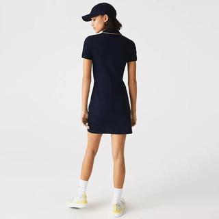 Lacoste 法国鳄鱼女装春夏法式优雅修身POLO领连衣裙商务休闲风裙子