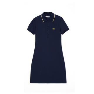 Lacoste 法国鳄鱼女装春夏法式优雅修身POLO领连衣裙商务休闲风裙子