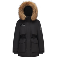 波司登（BOSIDENG）【清仓】极寒羽绒服鹅绒女款短款时尚百搭大毛领新国标厚外套 黑色8056 2XL 180/100A 体重约150-170斤