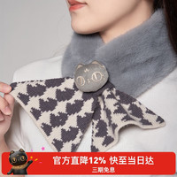 大英博物馆 安德森猫可爱毛绒围脖围巾女秋冬季2025女士