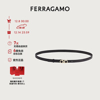 Salvatore Ferragamo GANCINI系列 女士牛皮板扣腰带 675180 黑色 85