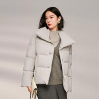 波司登 冬季女静奢风翻领加厚短款面料鹅绒羽绒服外套
