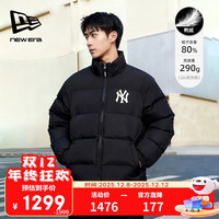 NEW ERA ERA纽亦华MLB羽绒服男女NY印花立领保暖鸭绒 14387859-黑色 纽约洋基队 2XL