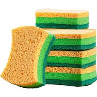 云蕾 洗碗海绵块可降解木浆棉洗碗擦厨房清洁百洁布泡沫洗碗 三层木浆棉6片丨可降解强效去污