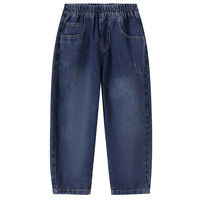 巴布豆儿童牛仔裤男女童美式复古时尚宽松百搭裤子