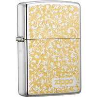 ZIPPO 之宝 唐草系列 ZBT-2-23a 打火机 白金