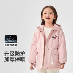 巴拉巴拉 童装女童棉服儿童防泼水透湿棉衣外套甜美秋冬连帽夹棉保暖外套