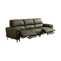 芝华仕 头等舱真皮沙发客厅2025中古风半青皮电动沙发30798绿2.79m