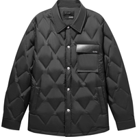 GXG男装 【衬衫式】pu袋盖休闲轻薄羽绒服男保暖外套 24冬季 黑色 180/XL