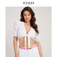 GUESS 女甜美辣妹高腰衬衫 W2GH55WEJV0