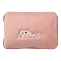 赛亿电热水袋暖手宝暖宝宝暖水袋充电暖手袋暖水宝防爆取暖保暖热敷 【长绒款】免拆双插保温款-睡猫